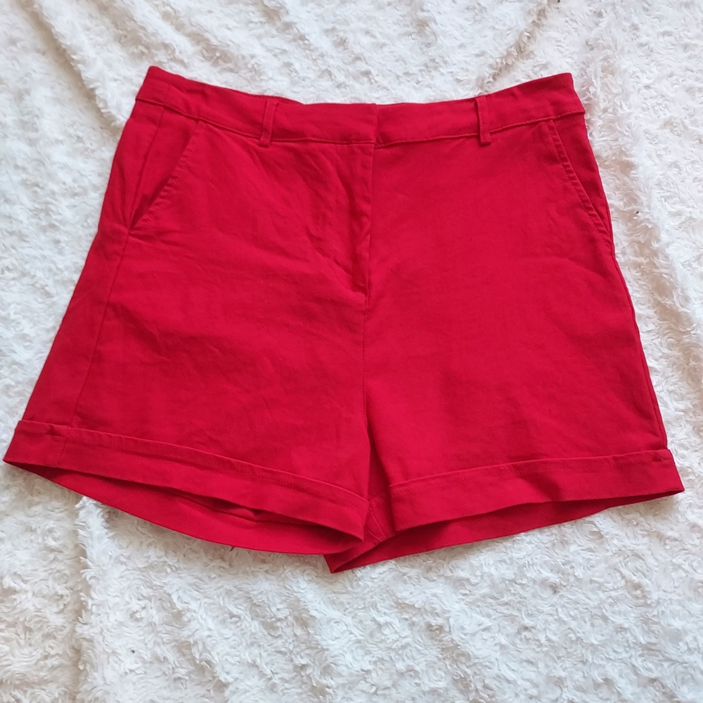 Chocolate Women's Vibrant Red Stretch Shorts Med Casual Spring Dressy Preppy